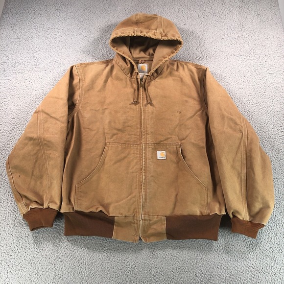 Carhartt Other - Vintage Carhartt Jacket Mens Large Brown J131 Canvas Hooded Workwear Made In USA